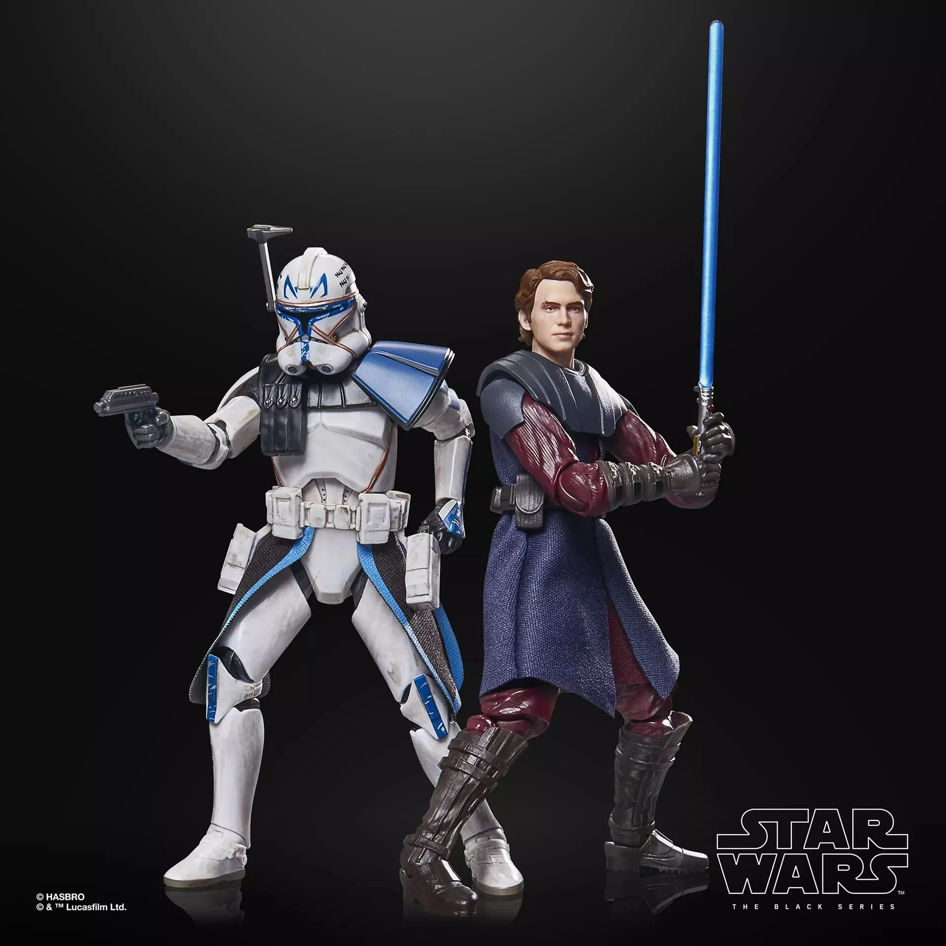 [재고 있음] 하스브로 스타워즈 블랙 시리즈 아나킨 스카이워커 & 클론 캡틴 렉스 2팩 15cm 액션 애니메이션 피규어 모델 장난감