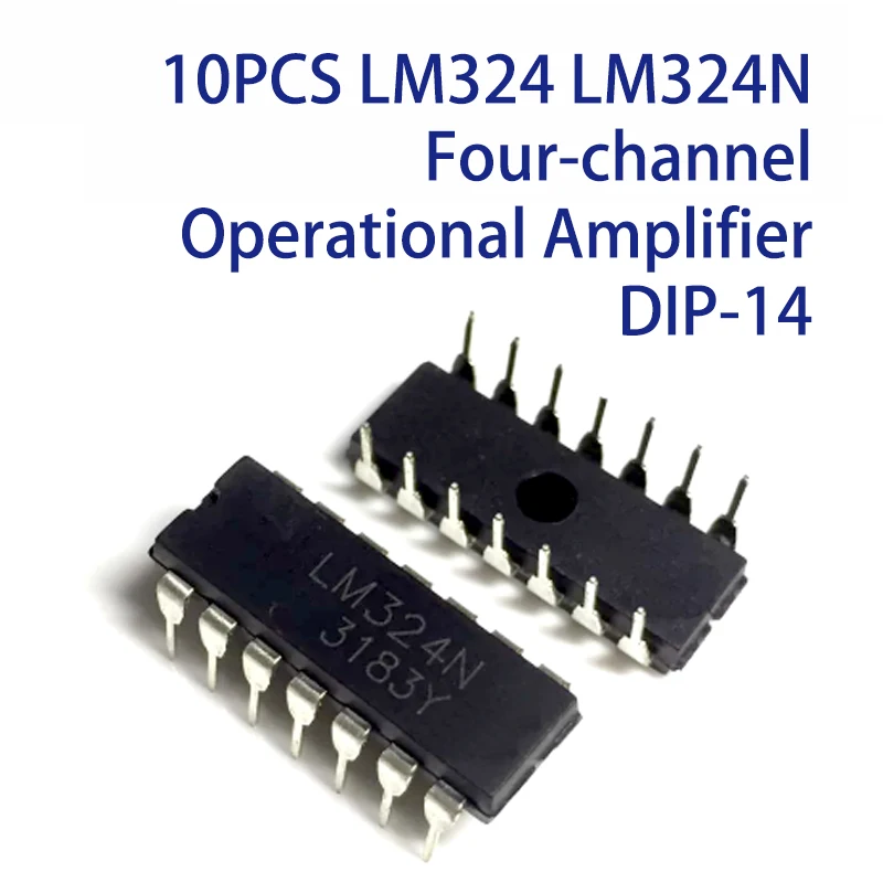 10PCS LM324 LM324N Four-channel Operational Amplifier DIP-14