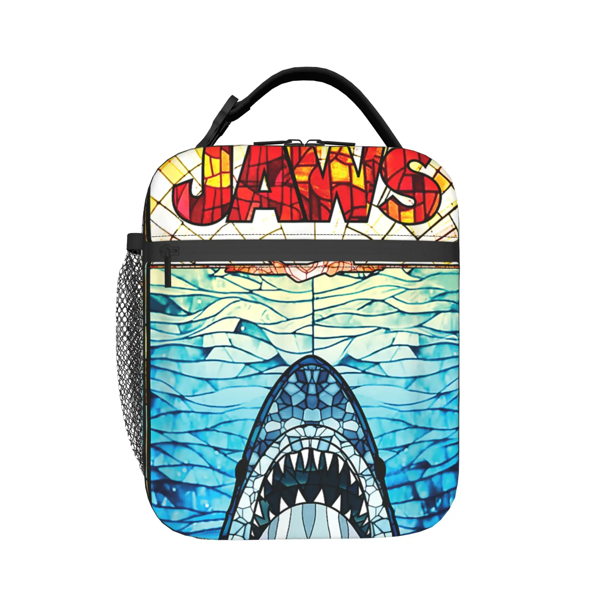 Jaws 50th Anniversary Poster  Lunch Bag For Child  Picnic Custom Lunch Box Fun Oxford Thermal Lunch Bags
