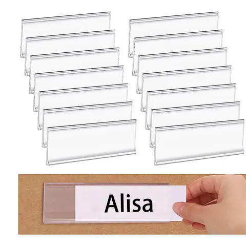 50PCS Self-Adhesive PVC Label Holder Card Slot Supermarket Commodity Identification Empty Transparent Label Price Tag DIY