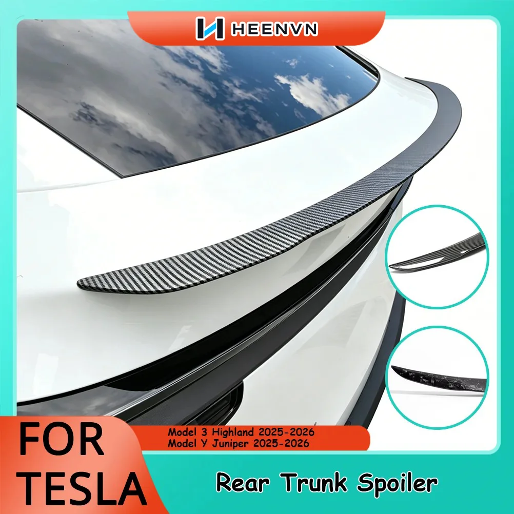 HEENVN Geschmiedeter Carbonfaser P-Style Heckspoiler für Tesla Model 3 Highland Model Y Juniper 2025-2026 Exterieur-Zubehör