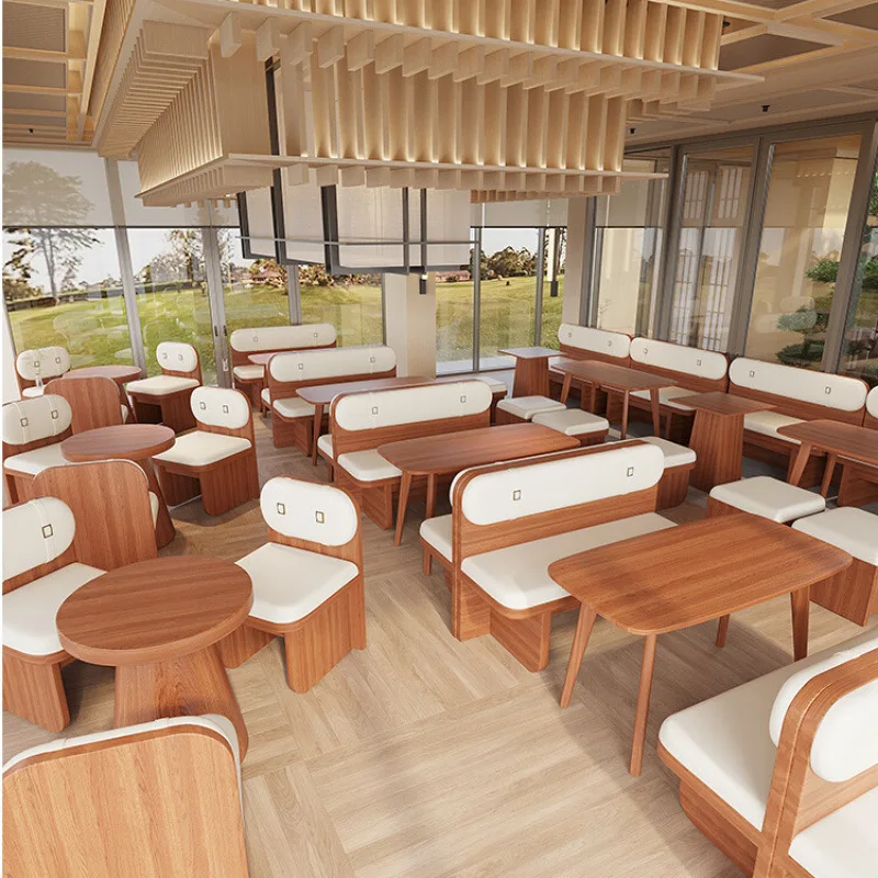 &Card seat sofa milk tea shop table and chair combination coffee shop dining table commercial clear bar catering tea house