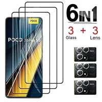 Protective Glass for Xiaomi Poco X6 Pro 5G Screen Protector Tempered Glass on For Poco X6 M6 Pro 4G 5G C65 Camera Lens Film