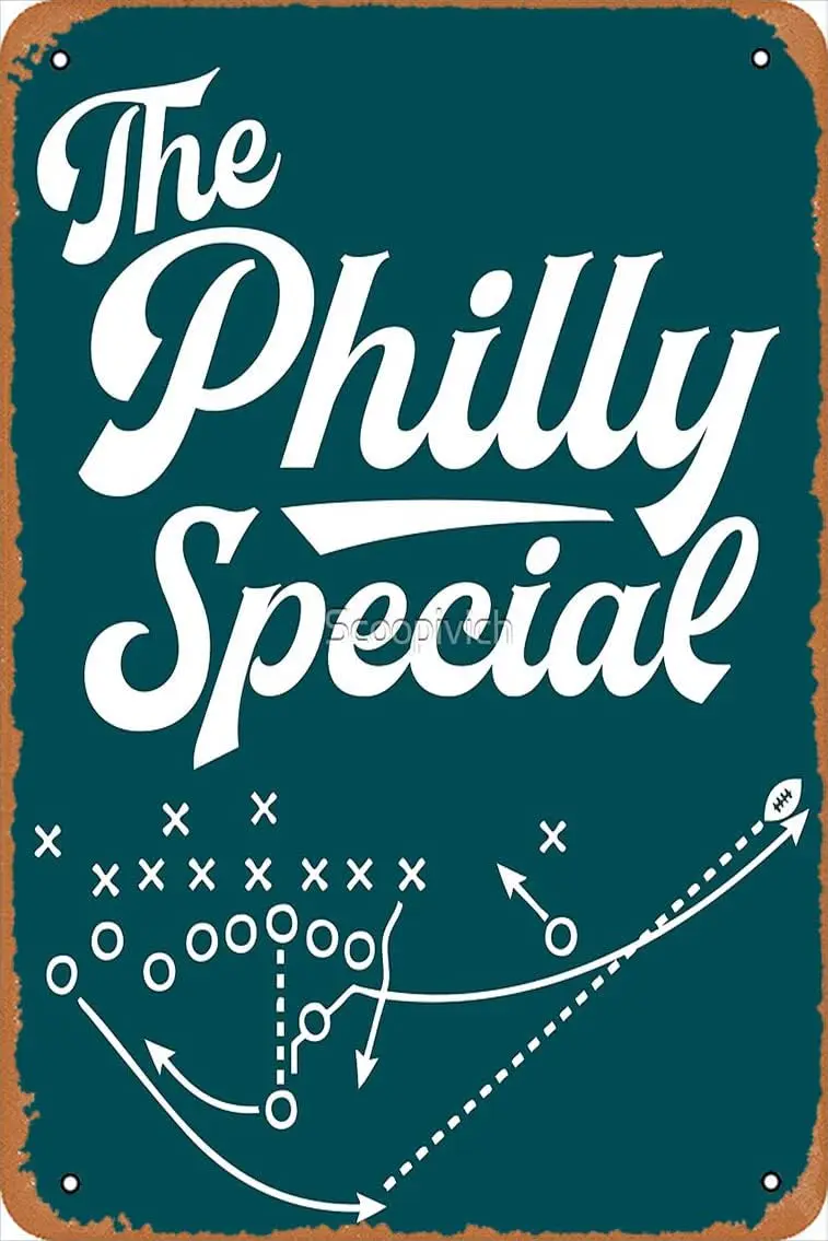 The philly special script sports font Poster Metal Tin Sign