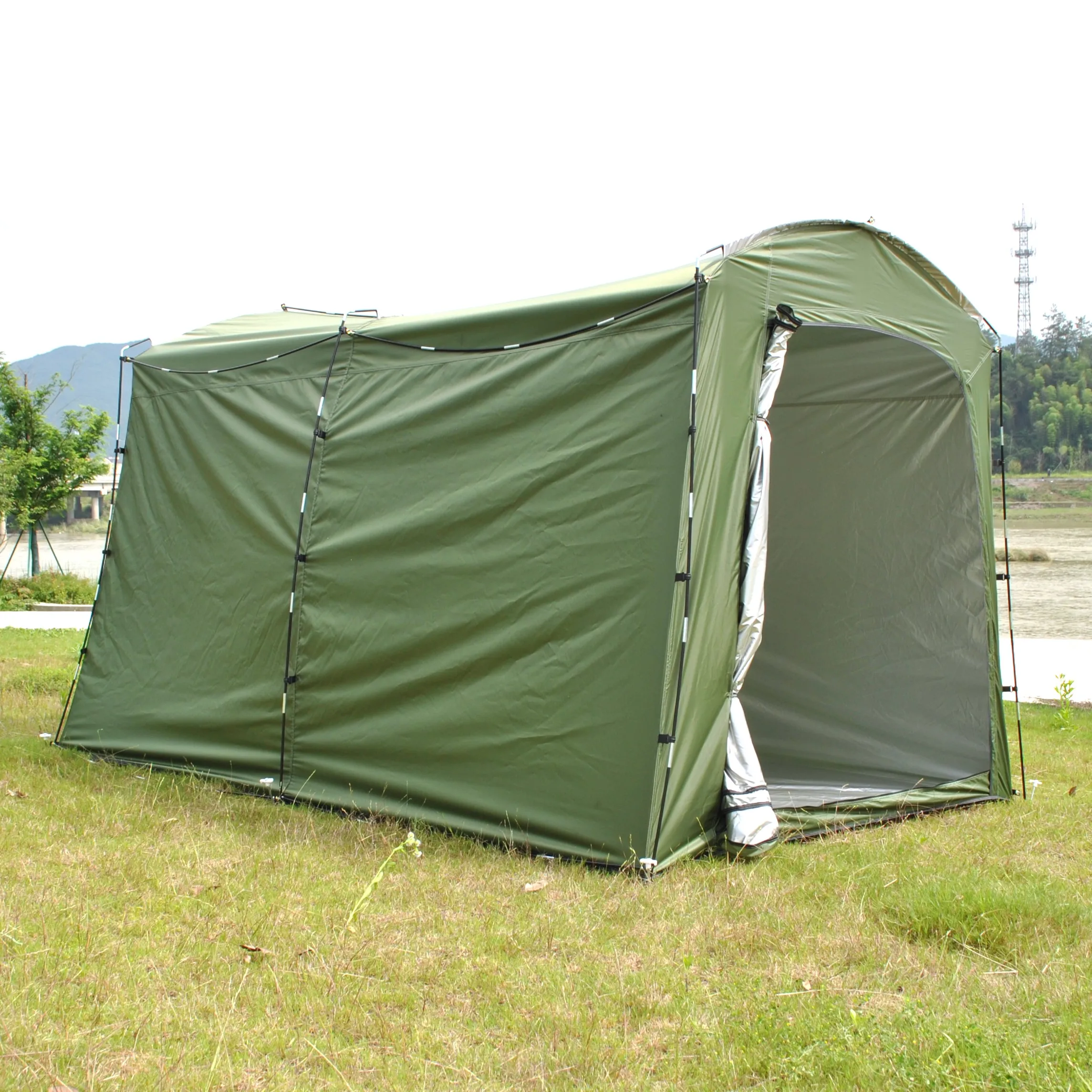 

Waterproof Outdoor Bike Storage Tent Shed - Portable Oversize Bicycle Shelter Cover for 10 Bikes Garden Tool Shed Protection