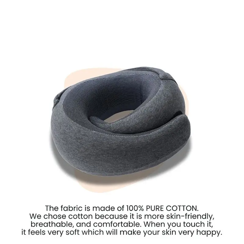 Pro Travel Pillow-Hooded Design-Memory Foam Neck Support For Airplane, Flight-Super-Soft Pure Cotton Fabric, Maximum