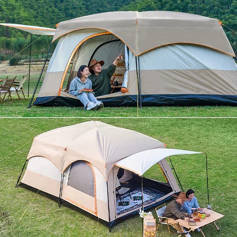 Large Space5-8 Person Camping Tent Waterproof Backpacking Tent Double Layer Outdoor Hiking Survival Bushcraft Tourist Tent