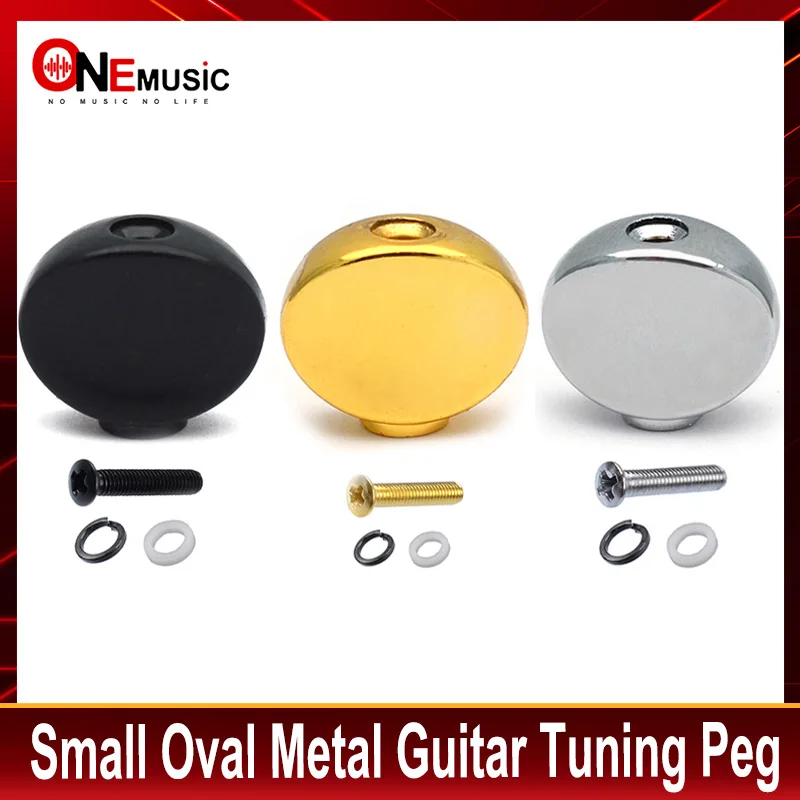 6Pcs Small Oval Metal Guitar Tuning Pegs Keys Tuners Machine Heads Replacement Buttons Knobs Handle