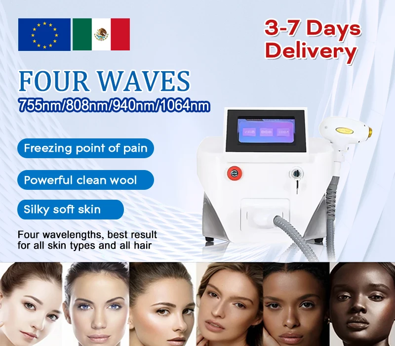 New best Diode Laser Hair Removal Professional Machine 808nm 755nm 1064nm Painless Epilator Hair Face Body Hair Remove