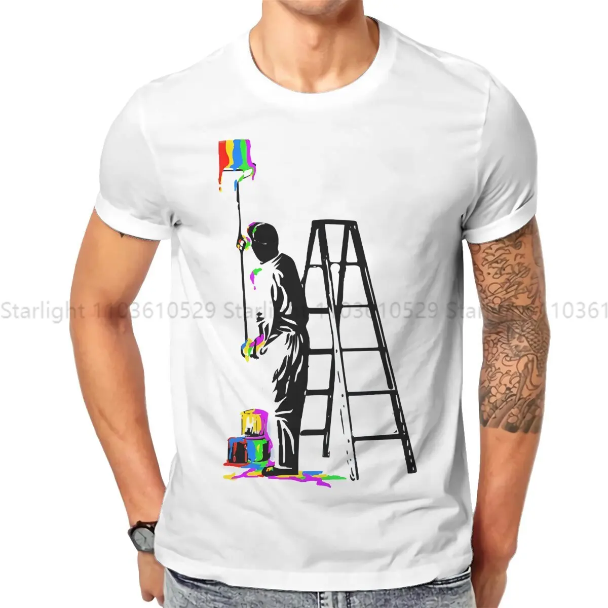 Painter Hip Hop TShirt Banksy Art Casual T Shirt Summer T-shirt For Men Women