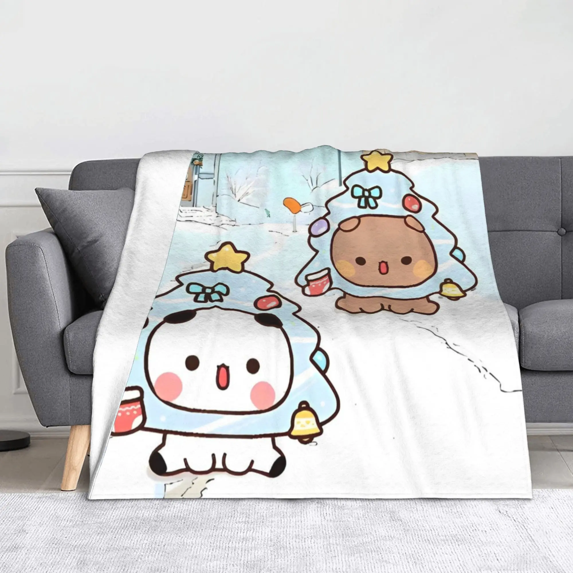 

Cute Cartoon Bubu Dudu Flannel Throw Blankets Blanket for Sofa Car Lightweight Thin Bedding Throws