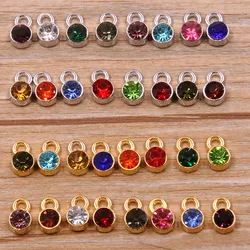 20Pcs 6*9mm 16 Color Colorful Crystal Charms Cz Rhinestone Birthdaystone Charm &Pendant For Birthday Jewelry Making Wholesale