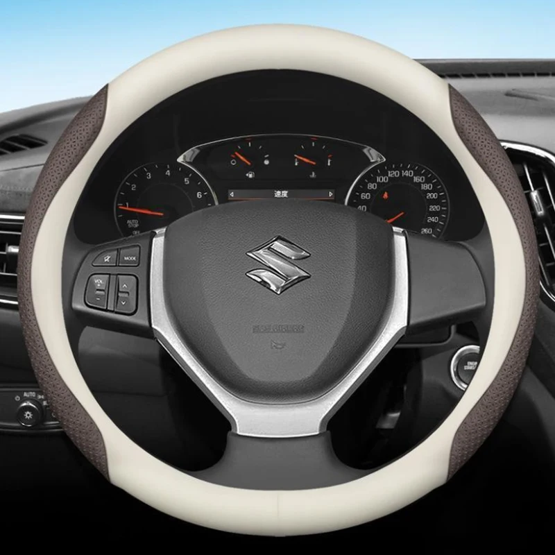 for Suzuki Vitara 4th 2015 2016 2017 2018 Car Steering Wheel Cover PU Leather Non-slip Auto Accessories