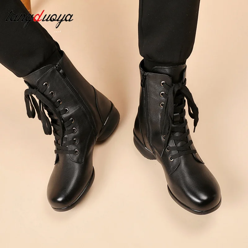 댄스 부츠 남성 재즈 댄스 신발 고품질 부드러운 남성용 볼룸 모던 댄스 신발 부츠 스니커즈 성인 교사용 신발