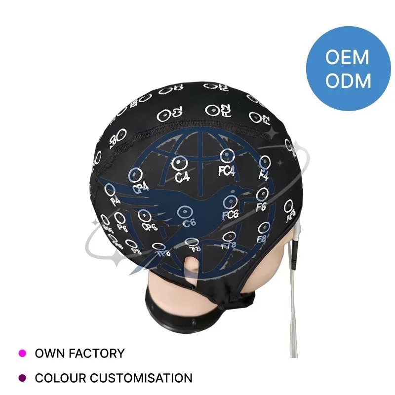 Smart Health Cotton Transcranial EEG Cap for EEG Brainwave Monitoring Featuring 63 Electrodes and a One-size-fits-all Design