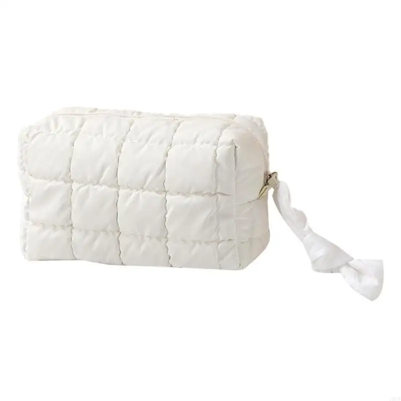 Travel Friendly Puffer Makeup Bag for Women Soft Quilted Bags Cosmetic Pouches 
