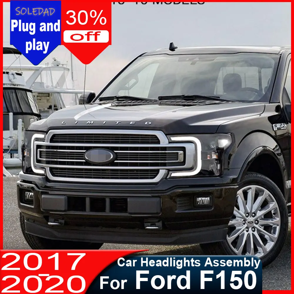 Car Headlights For Ford Raptor F150 F-150 2018-2020 LED Bulbs Car Lights Assembly Upgrade Highlight Projector Lens Signal Lamp