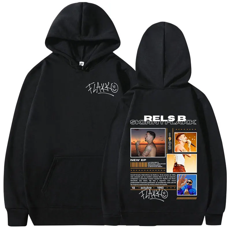 Rapper RELS B Skinny Flakk Album Tour Hoodie Men's Women Hip Hop Pullovers Sweatshirts Long Sleeve Oversized Hoodies Streetwear