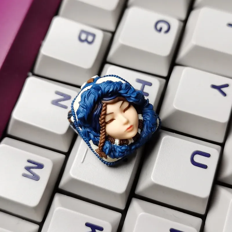 Anime Keycaps Lolita Cute Figure Handmade Resin Keycap Esc Custom Keycaps for Mechanical Keyboard Caps DIY Key Caps Gamer Gifts