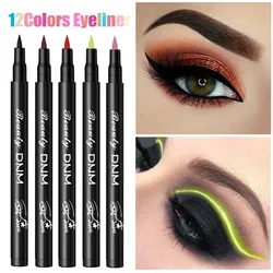 12 Colors Liquid Eyeliner Pencil Waterproof Make Up Eye Liner Pen Matte Black Red Green Colorful Liners Eyes Makeup Long Lasting