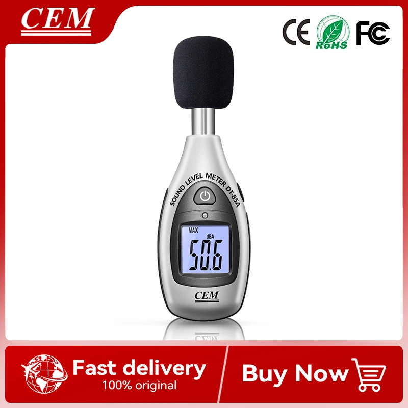 

CEM DT-85A Digital MINI Sound Level Meter 35 to 130dB Range and Frequency Weighting Portable Noise Meter