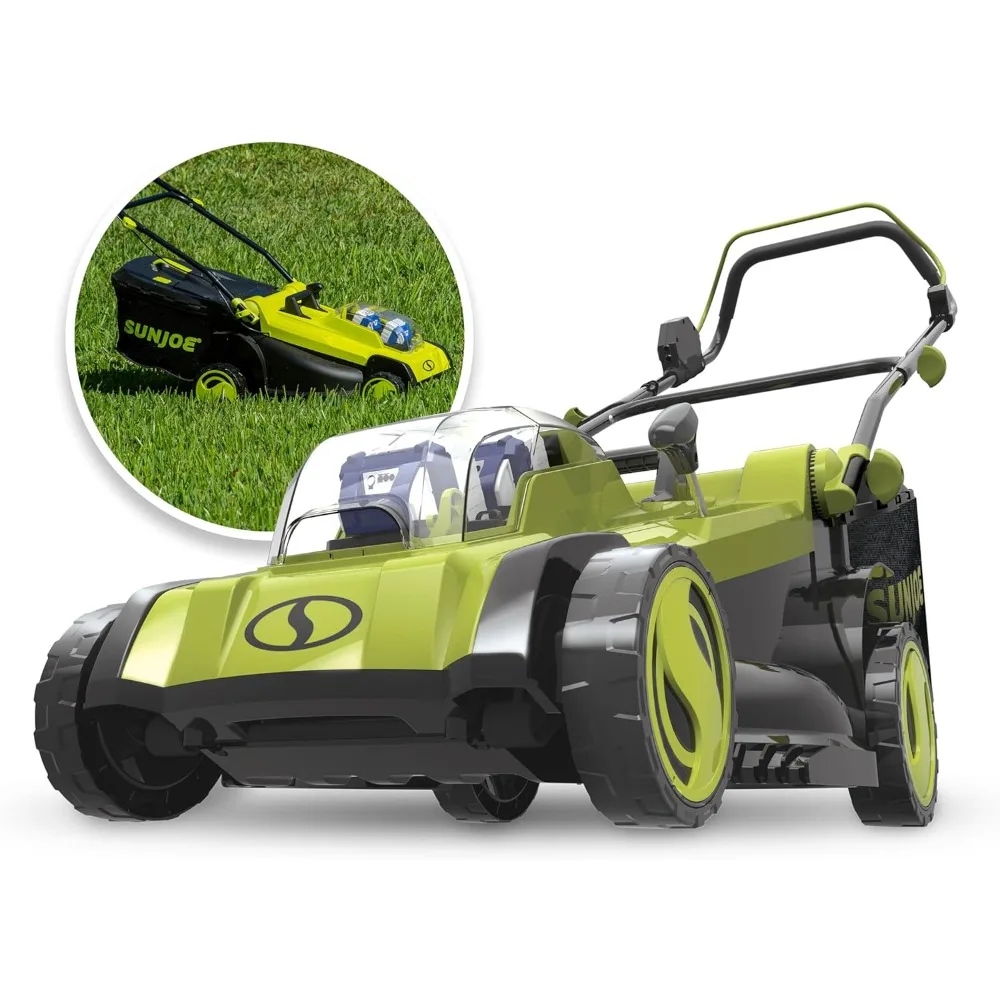 

24 Volt 17 Inch Mulching Walk Behind Lawn Mower with 11 Gallon Grass Catcher, 6 Position Height Adjustment, Battery and Charger