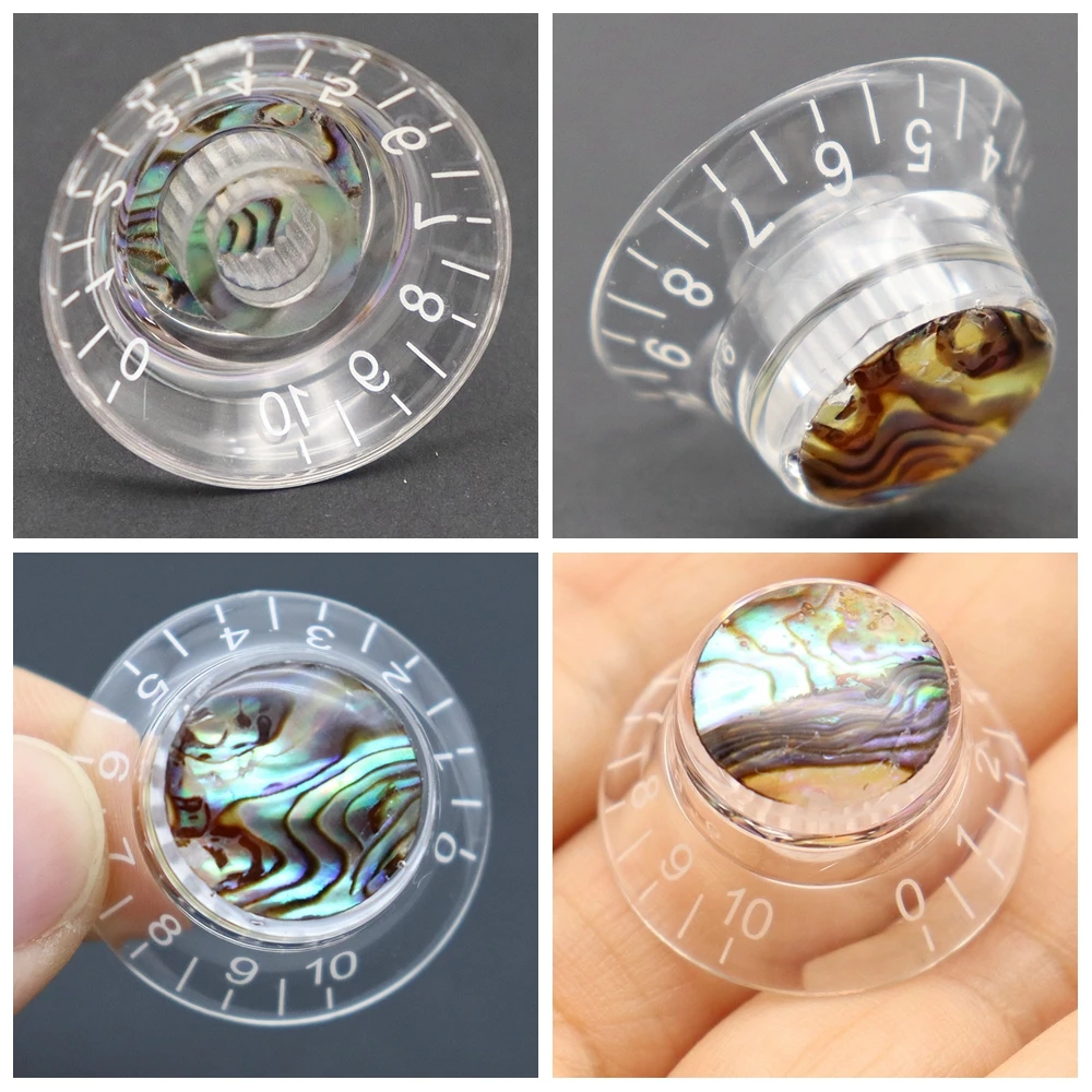 3 Stück/4 Stück Gitarrenknöpfe Abalone Top Bell Top Hat Speed Volume Tone Knob für LP ST Gitarre – Detail 9