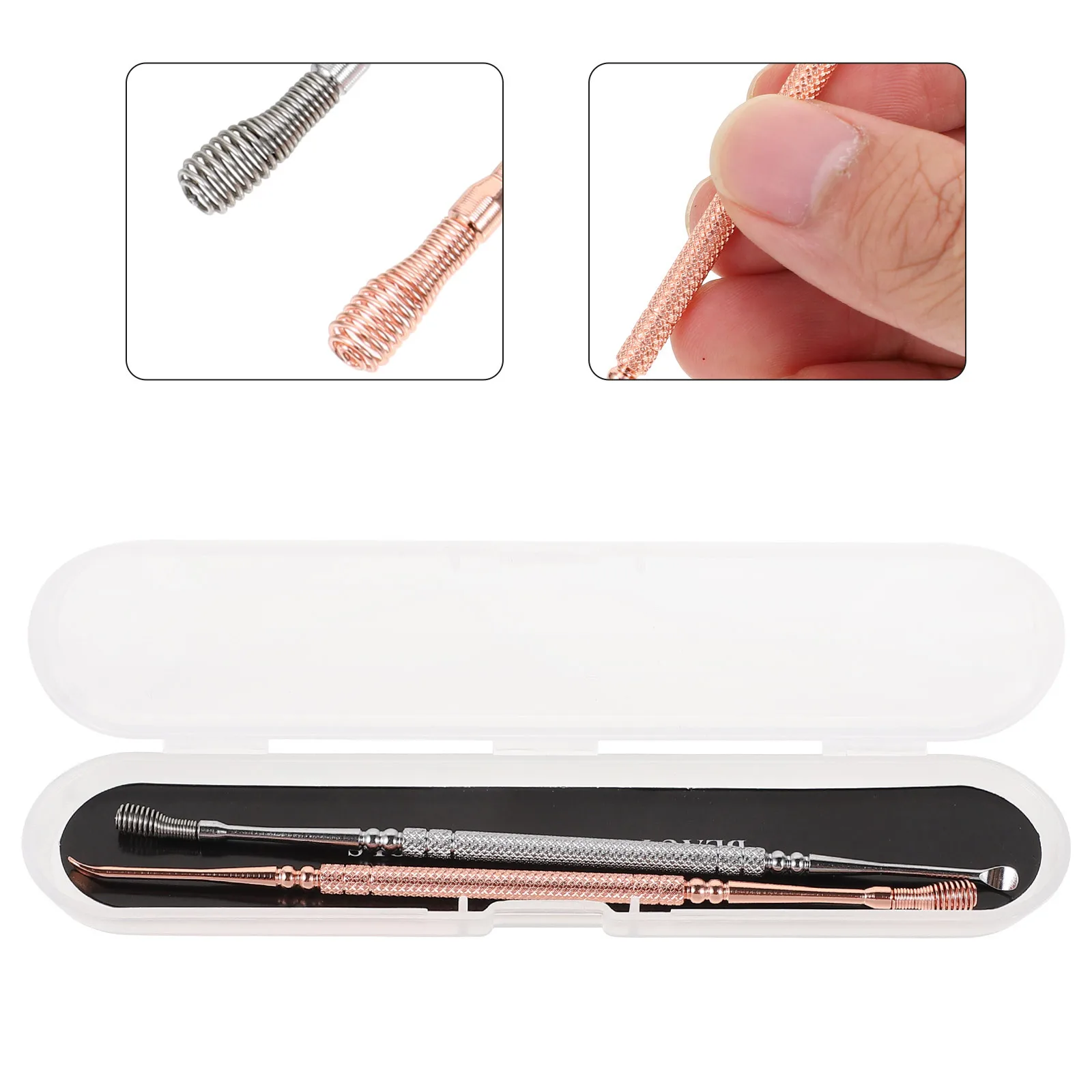 

1Set Portable Dual Head Spring Ear Pick Earwax Cleaning Tools Home Travel Ear Tool Sturdy Earwax Spoon