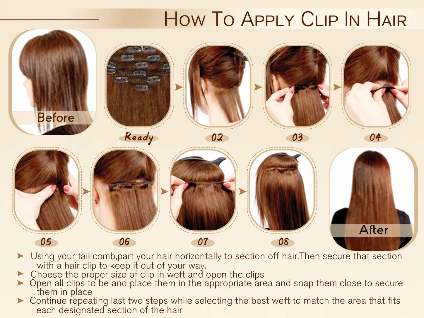 VeSunny Clip-in-Haarverlängerungen, Echthaar, blonde Clip-in-Haarverlängerungen # 16/22 Echte Perücke mit doppeltem Schuss, seidig gerade – Detail 15