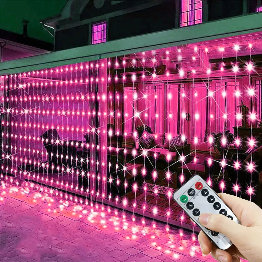 

Valentine's Day USB Curtain LED String Lights EID Mubarak Bedroom Wedding Ramadan Home Decoration Fairy Lights 3/6M