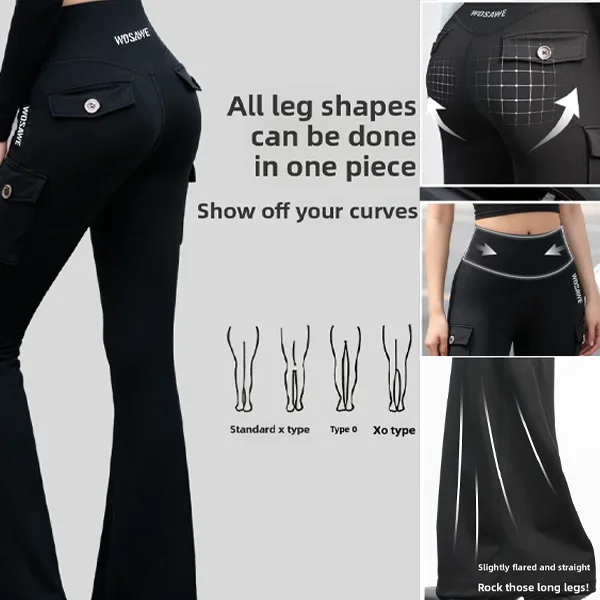WOSAWE Women Motorcycle Riding Pants High Waist Flare Trousers with Removable Knee Pads Side Pocket Stretch Moto Biker Gear
