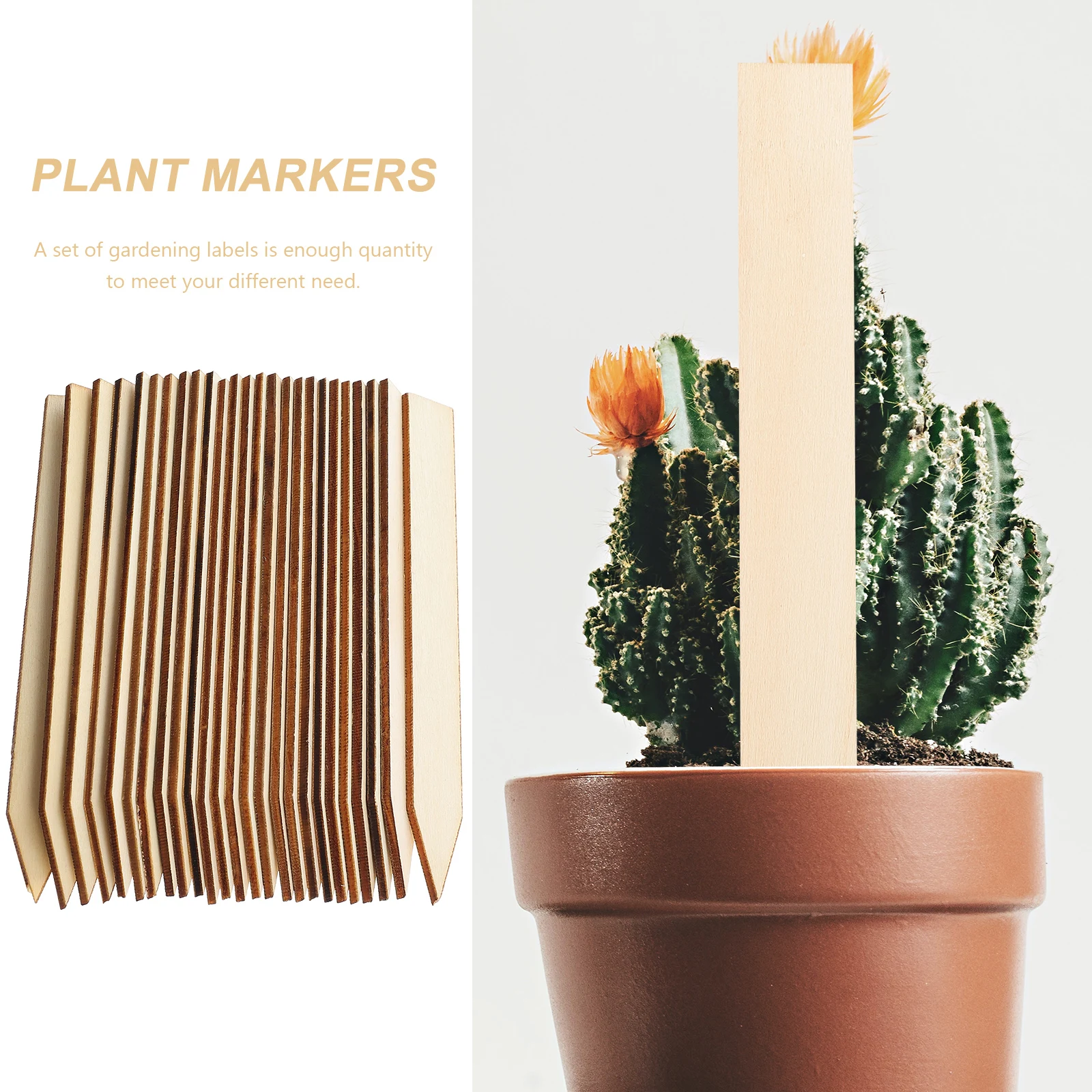 

50Pcs Wooden Plant Markers Waterproof Garden Labels Durable Lawn Ornaments Plant Identification Tags Garden Markers