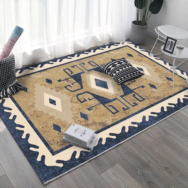 Vintage Artistic Carpet Persian Style Carpet Bohemian Living Room Decorative Carpet Comfortable Easy Clean Luxurious Bedroom Rug