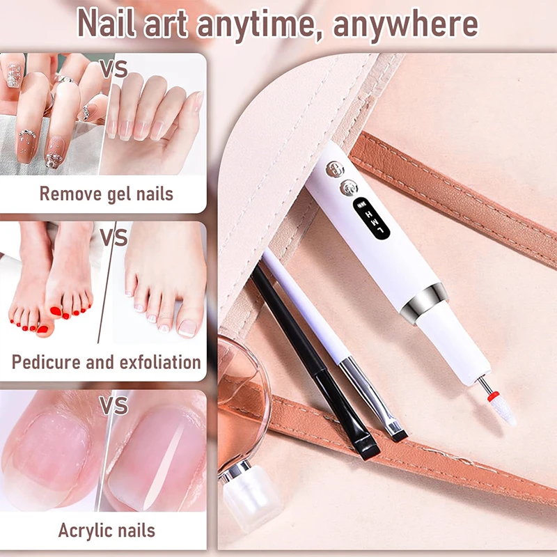 Electric Nail Polisher Drill Bits Professional Grinding Sanding File Pen Manicure Polishing Dead Skin Removal Art Machine Care