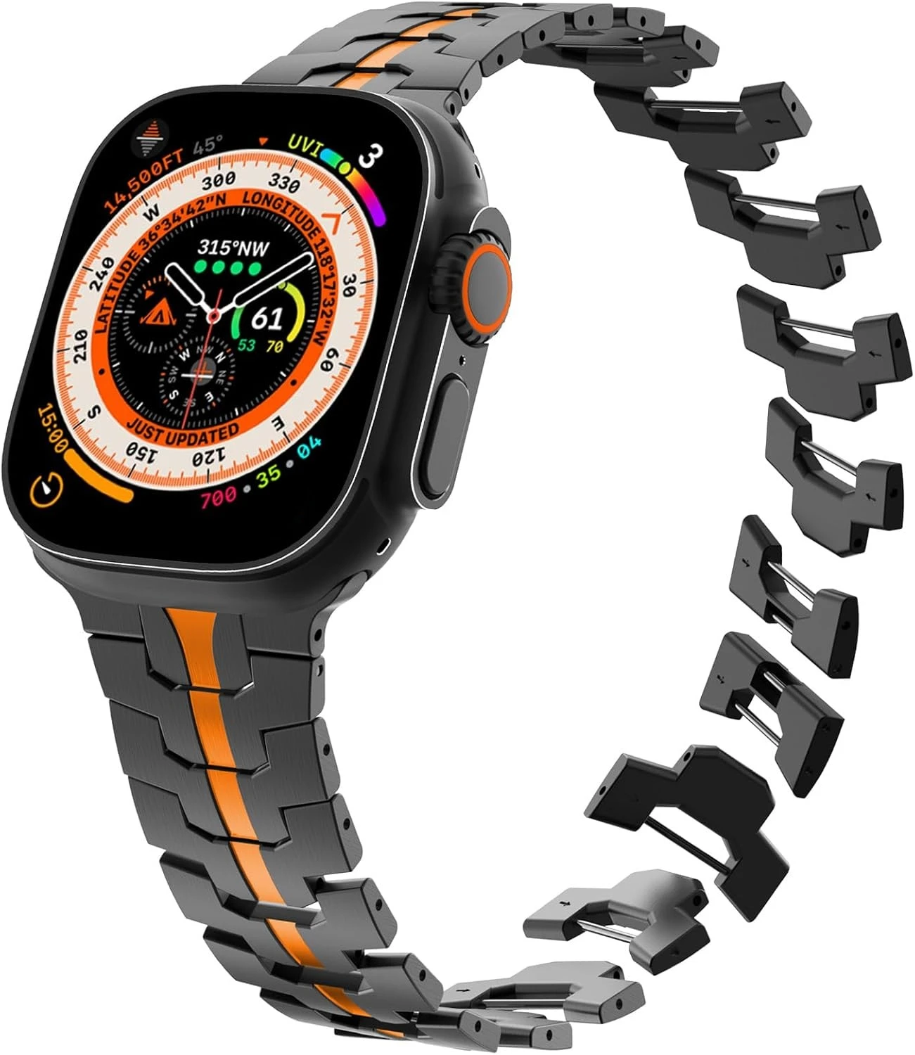 Cinturino di lusso per Apple Watch Ultra 2 49mm 46mm 45mm 44mm Cinturino in acciaio inossidabile per IWatch Series 10 9 8 7 6 SE Bracciale business