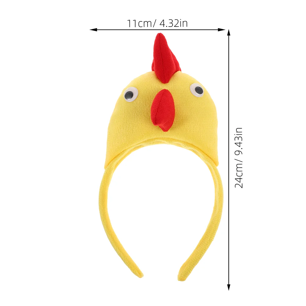 2 Pcs Chick Dance Headband Halloween Funny Chicken Costume Accessory Cosplay Costumes Clothing Hairband Plush Headbands