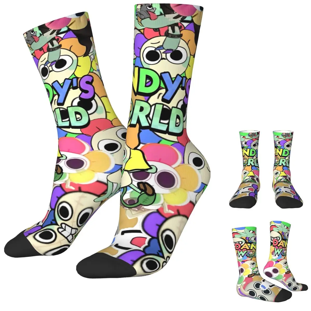 

Winter Warm Hip-hop Women Men Dandy's World Cartoon Socks Horror Game Non-slip Crew Socks
