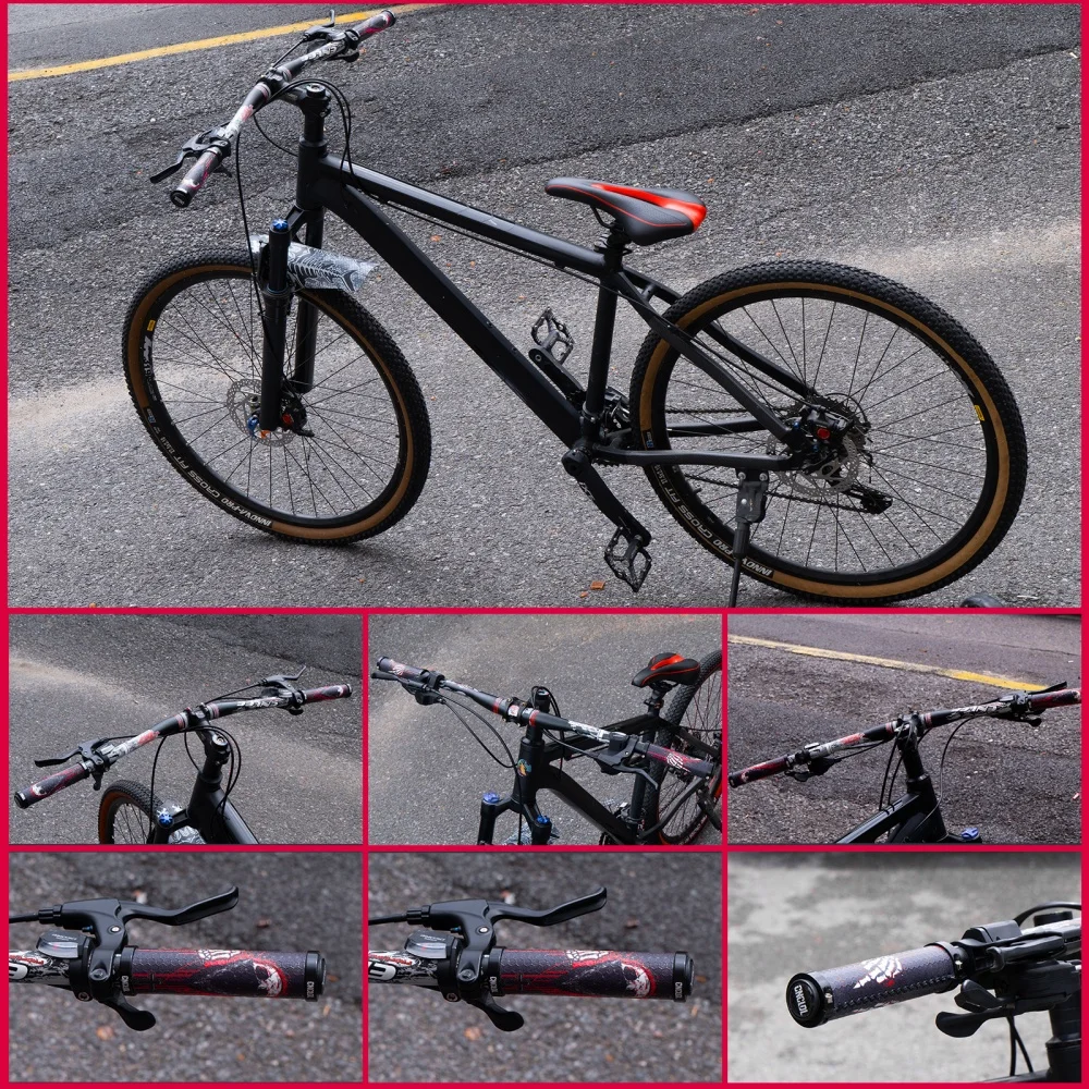 CNCLOL Bike Accessories Mtb Cuffs Bicycle Grips Lock On Handle Silicone Mountain Bike Grips Shockproof Cycling Handlebar Grips