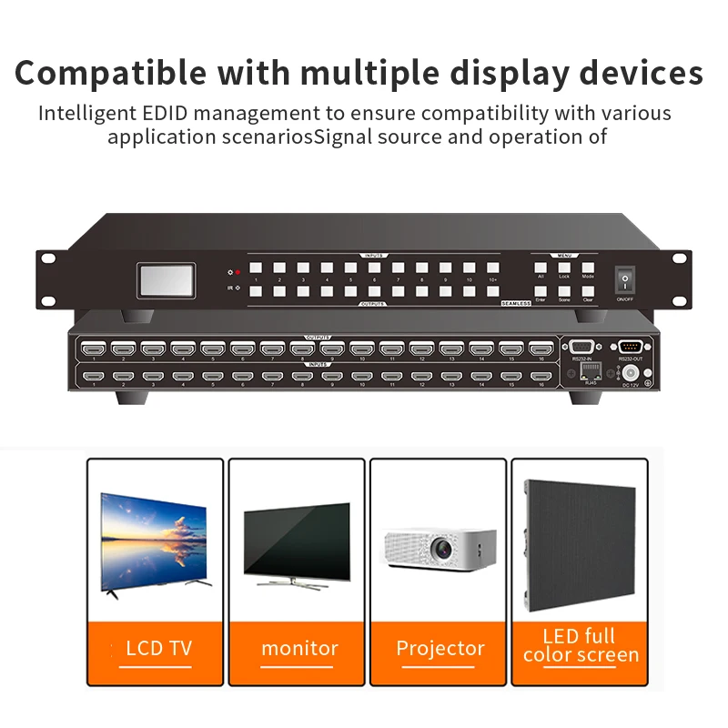 Interruptor de matriz hdmi1.4 8x8 4k 30hz, rack profissional, divisor compatível com hdmi, 16 in16out com hdmi, áudio e vídeo switcher edid