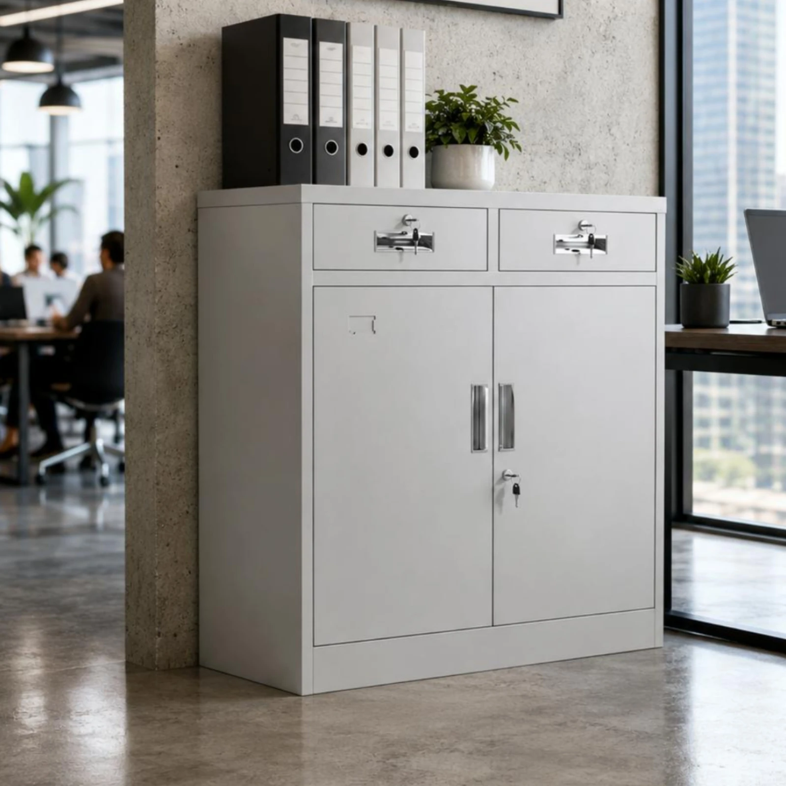 lockable-filing-cabinet-partition-board-double-door-filing-cabinet-powder-coated-finish-easy-to-clean