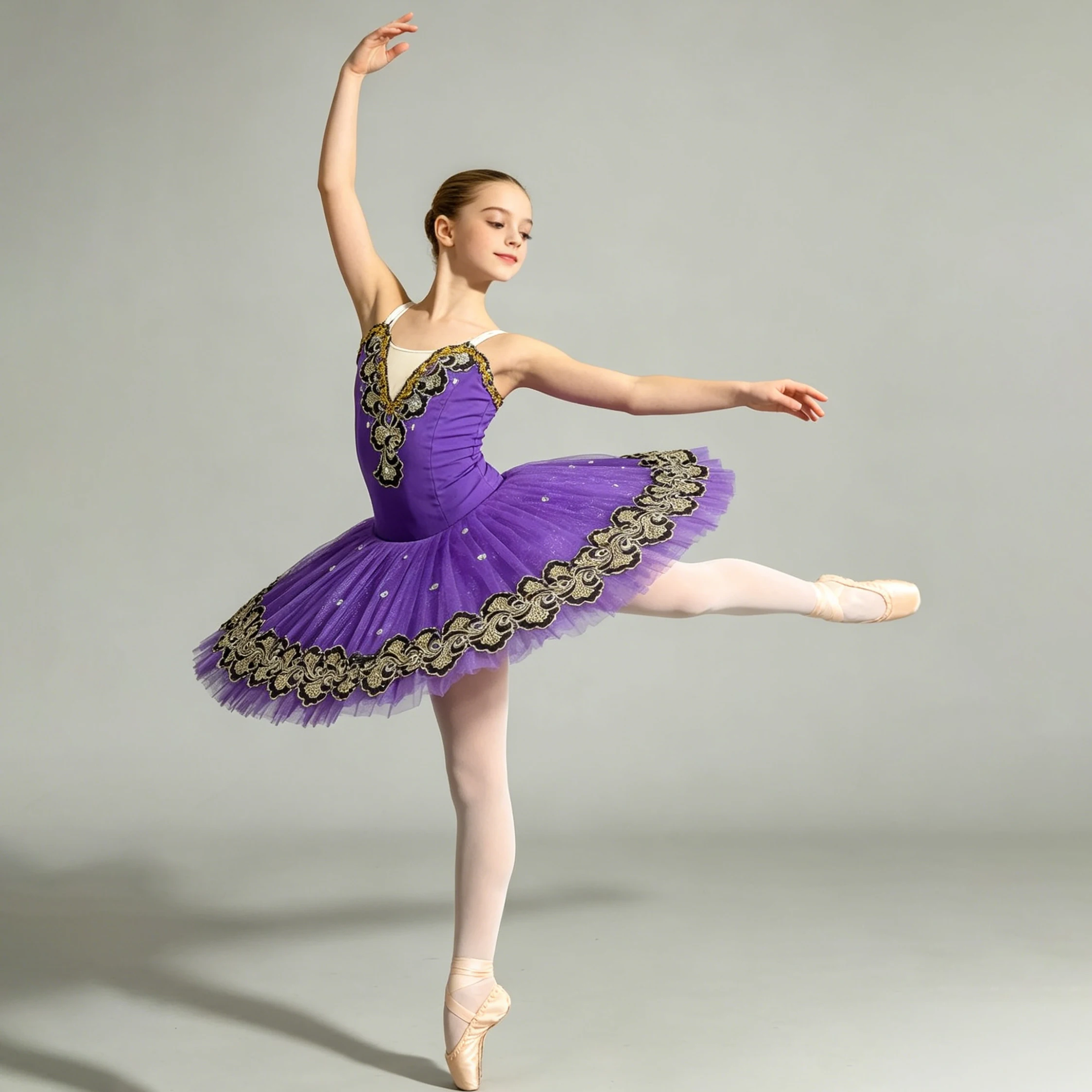 

Professional Classical Tutu Ballet Dress Slip Embroidery Rhinestone Splice Ballerina Party Dress Children Ballet Dance Costumes