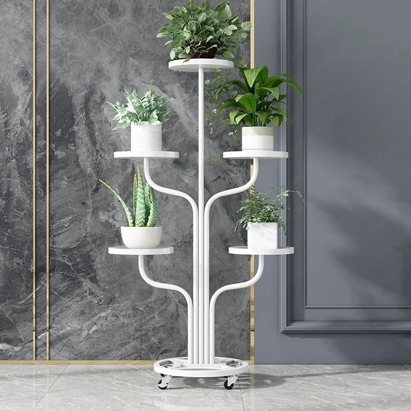 Flower stand living room marble new light luxury premium indoor shelf simple balcony potted plant balcony flower stand