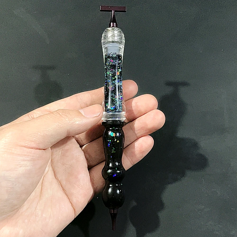 HOMFUN Glanzende Quicksand Diamond Painting Pen, Kleurrijke borduurwerk gereedschap met schroefdraad, metalen schroefdraad tips accessoires
