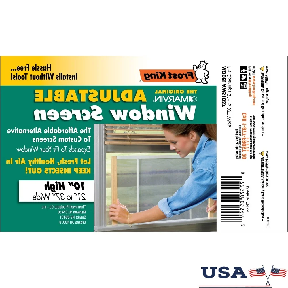 

Adjustable Window Screen Wood Frame 10 Inch High Fits Windows 21 to 37 Inch Wide Insect Protection Easy Install