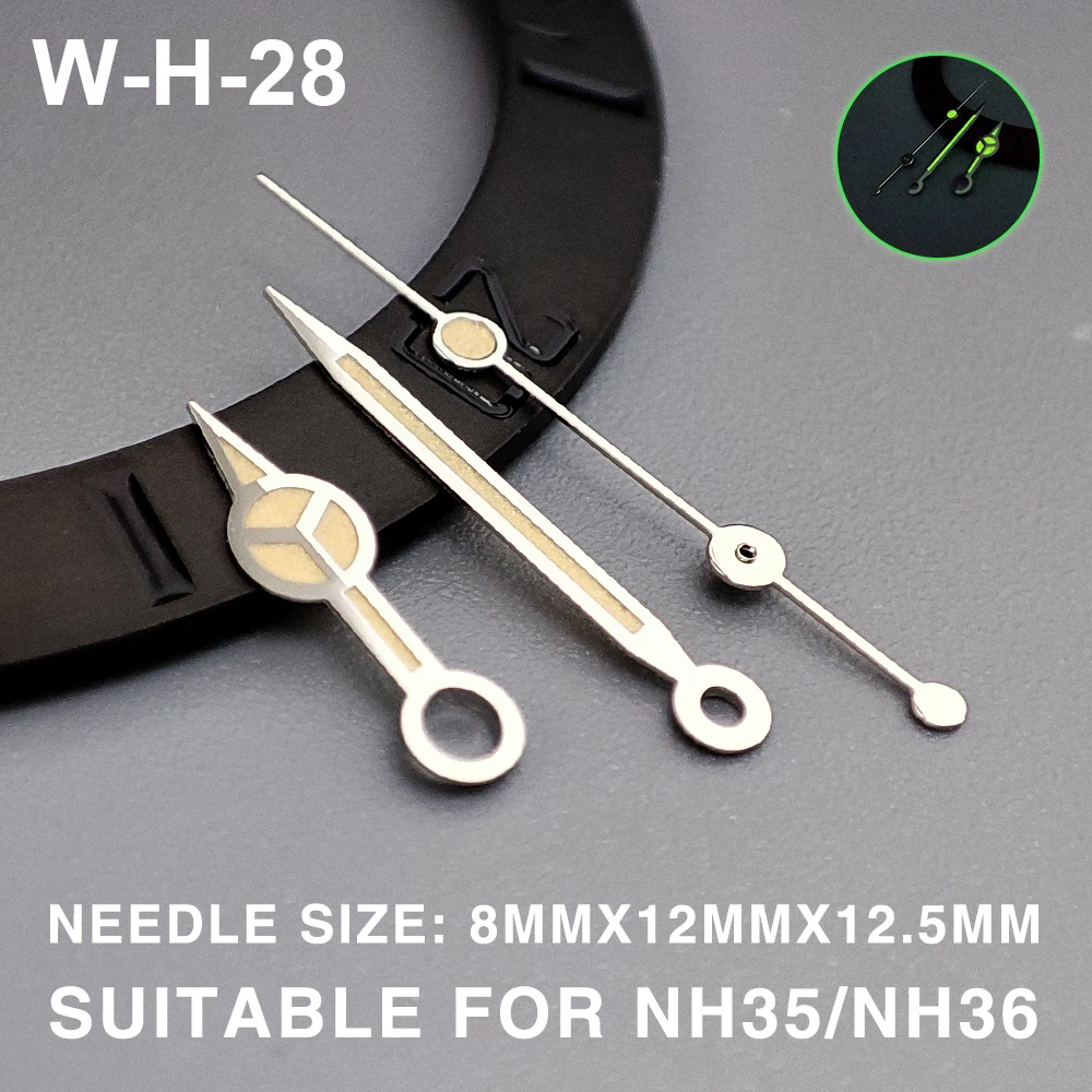 SUB Watch Hands Watch Needles Fit NH35/NH36 Movement Green Luminous Watches Modification Accessories