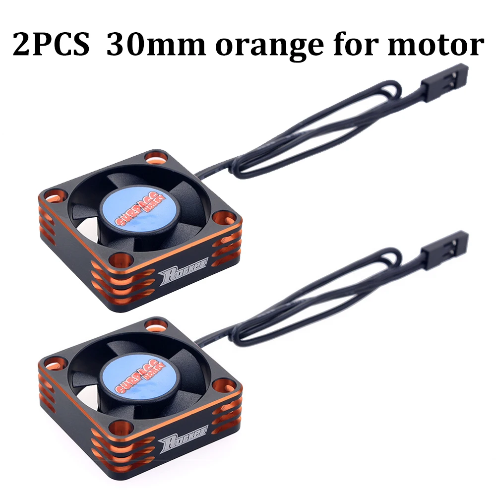 2 Stück SURPASS Rocket Kühlventilator 25mm 30mm 35mm 40mm 50mm Metall-Motorlüfter Wärmeableitungsventilatoren Abdeckung für 1/8 1/10 RC Auto Motor