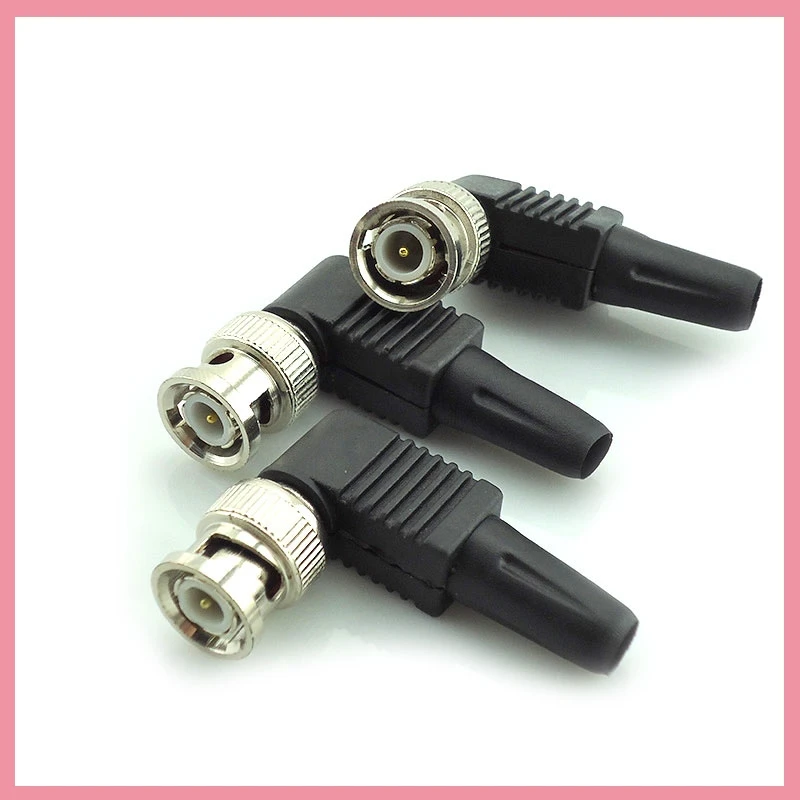 10pcs BNC Male Connector 90 degree adapter for Twist-on Coaxial RG59 Cable for CCTV video audio diy Security System B6
