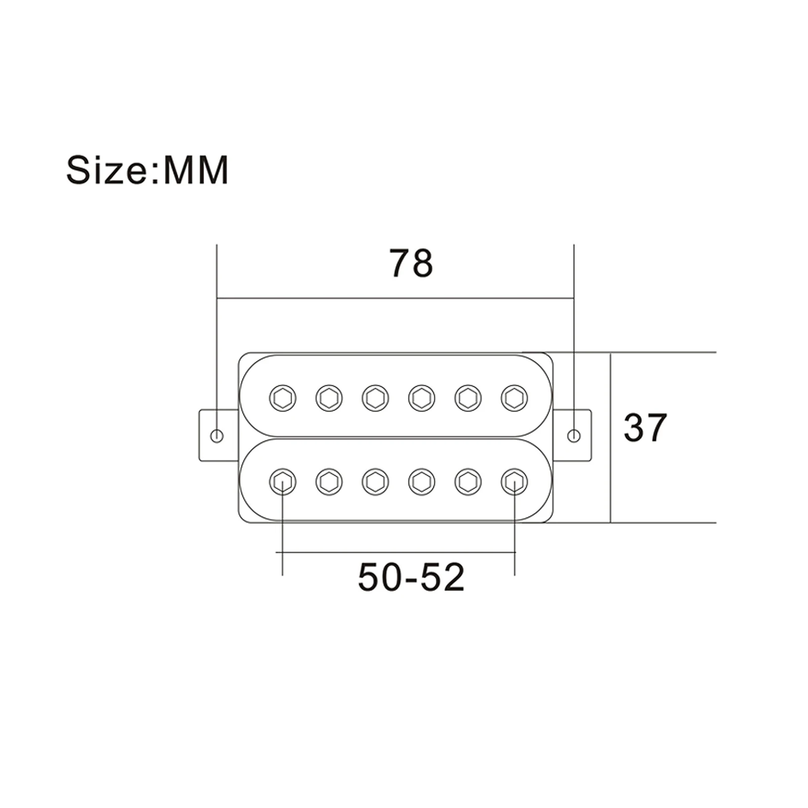 Electric Guitar 12 Adjustable Hex Screw Dual Coil Pickup 6 String Guitar Coil Splitting Pickup N7.5K/B15K Output Light Ivory/Red