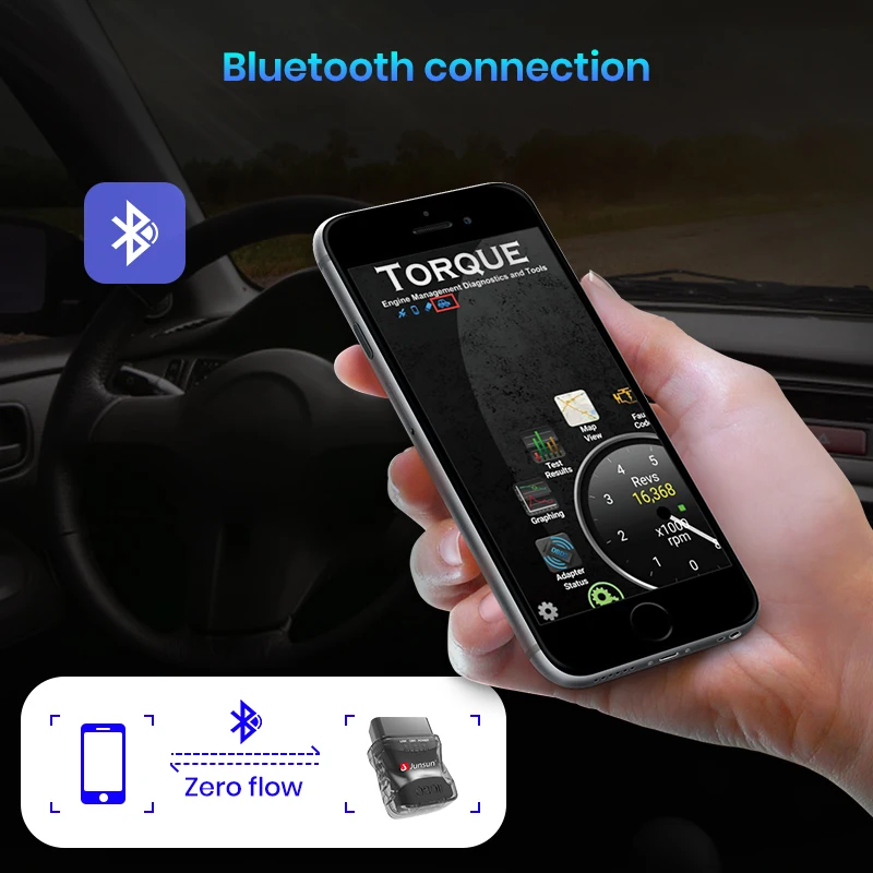 Junsun ELM327 OBD2 Mini Car Bluetooth Adapter Car Diagnostic Tool for Junsun DVD Radio For IOS Android system