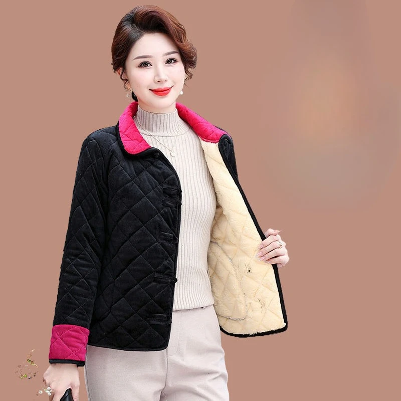 Women's Autumn Winter Top Coat Cotton Coat Warm Fleece Thick Plus Size Button Vintage Comfortable Casual Simple Niche Versatile